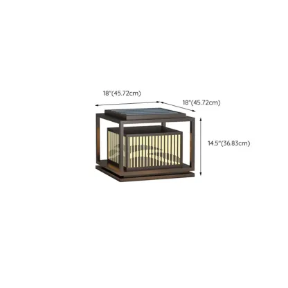 3 Color Light Black Metal Rectangle Solar 10"/18"/8" Solar Table Lamp Adapted for LED Bulbs Image - 20