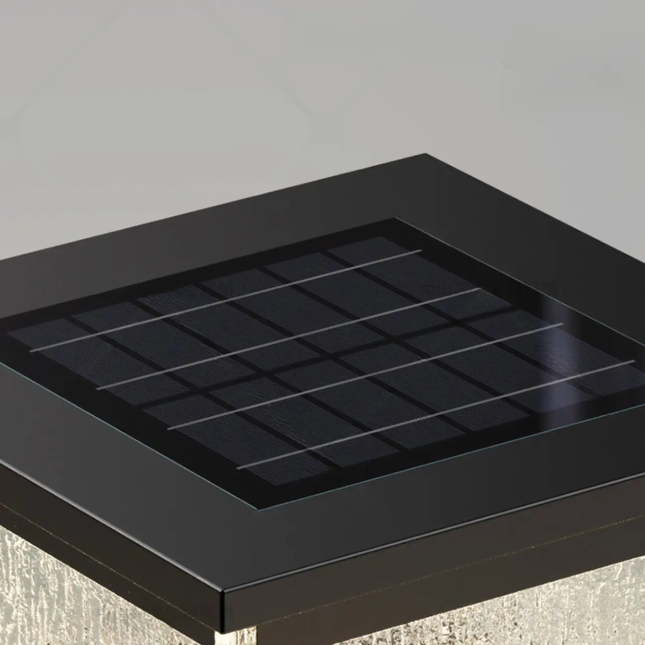 Metal Black Rectangle Solar Post Lights for Outdoor Image - 6 | homeyfad