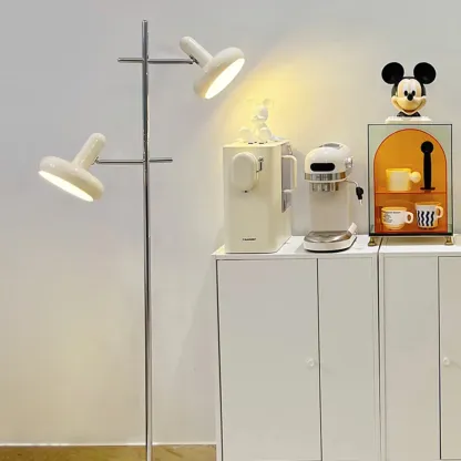 2-Light Modern Tree Floor Lamp with Shade for Living Room Image - 1