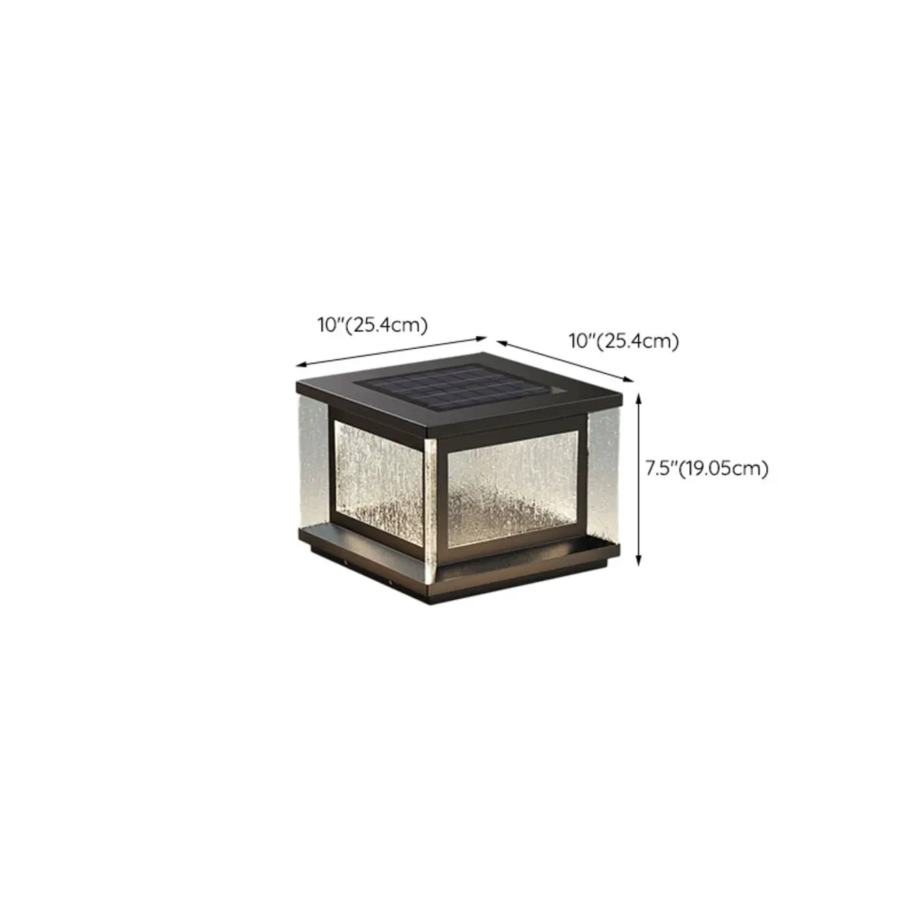 Metal Black Rectangle Solar Post Lights for Outdoor Image - 11 | homeyfad