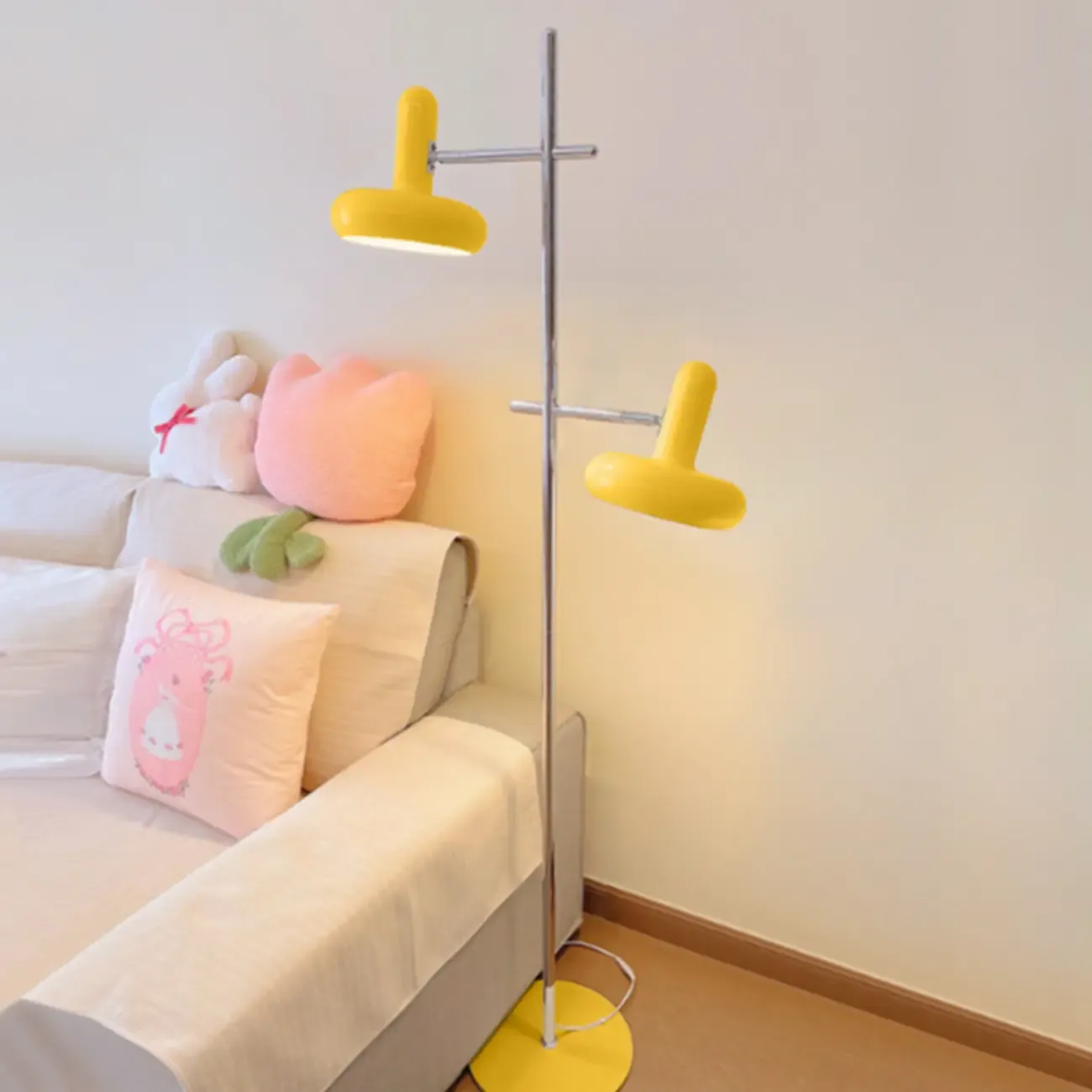 2-Light Modern Tree Floor Lamp with Shade for Living Room Image - 8