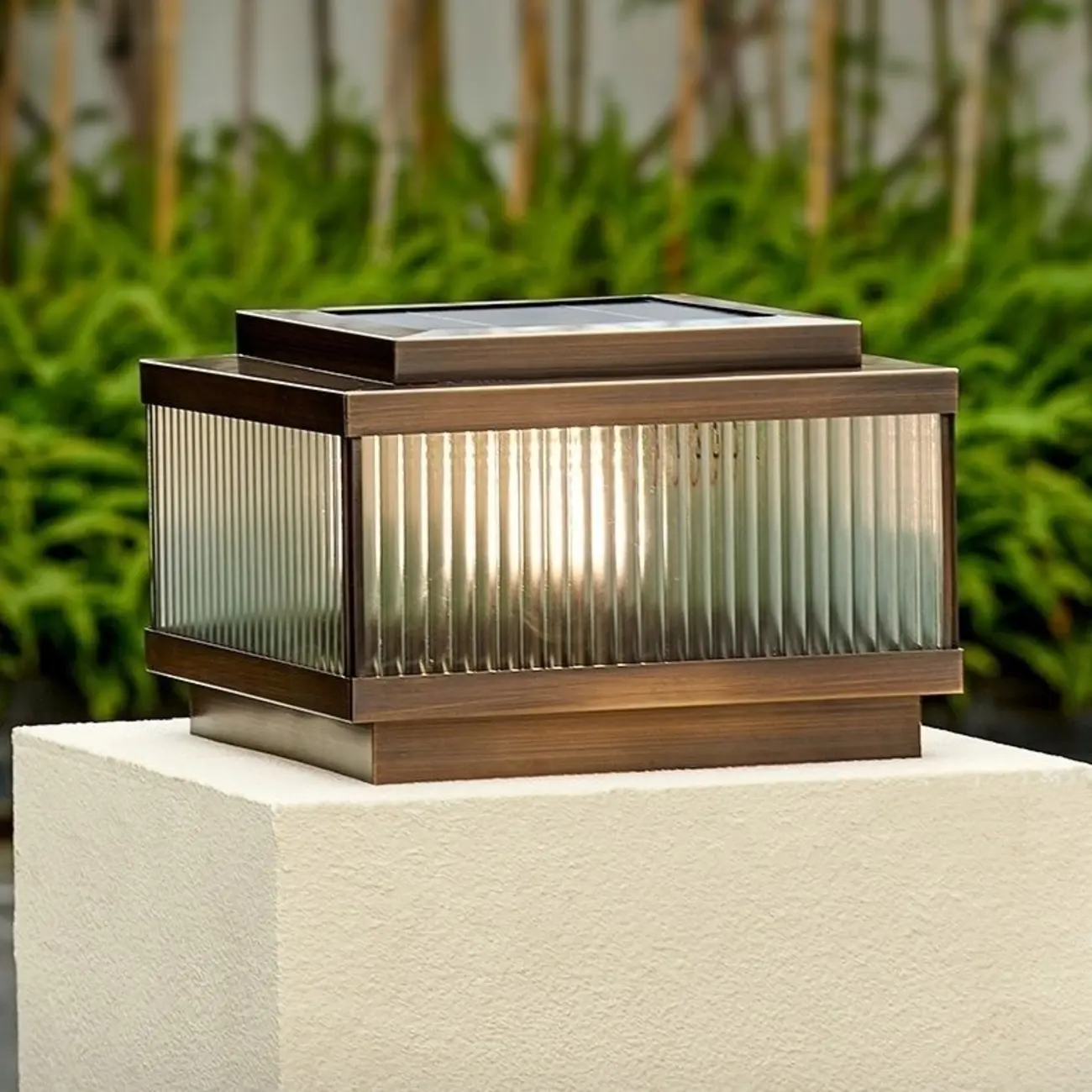 24"/20"/16" Bronze Metal Solar Outdoor Solar Table Lamp Adapted for LED/Incandescent/Fluorescent Image - 1 | homeyfad