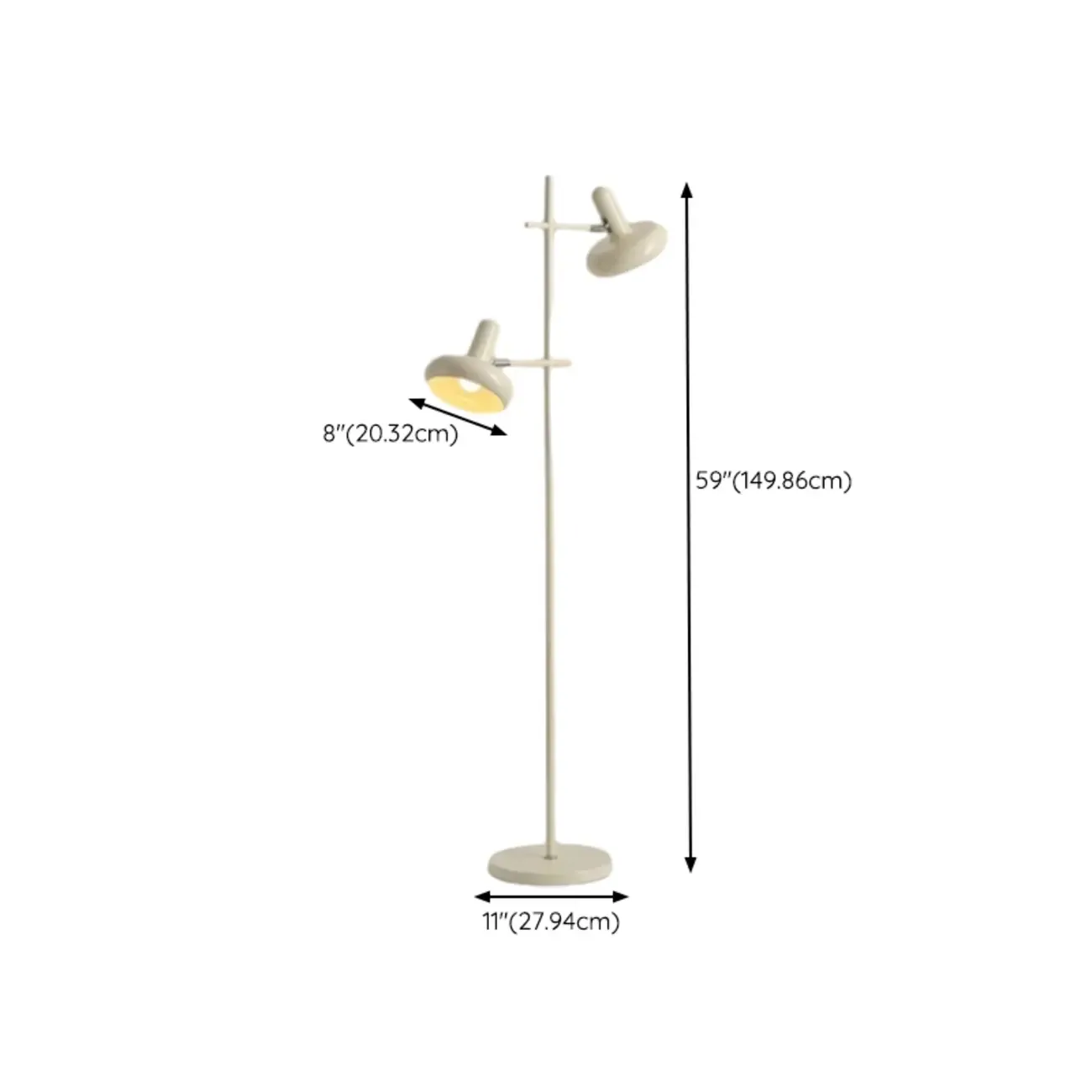 2-Light Modern Tree Floor Lamp with Shade for Living Room #size