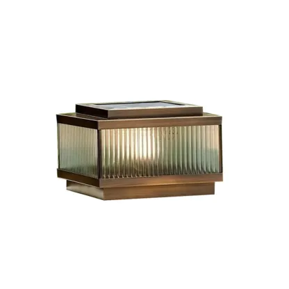 24"/20"/16" Bronze Metal Solar Outdoor Solar Table Lamp Adapted for LED/Incandescent/Fluorescent Image - 2