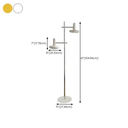 2-Light Modern Tree Floor Lamp with Shade for Living Room Image - 17