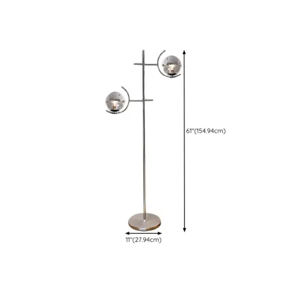 2-Light Modern Tree Floor Lamp with Shade for Living Room Image - 20