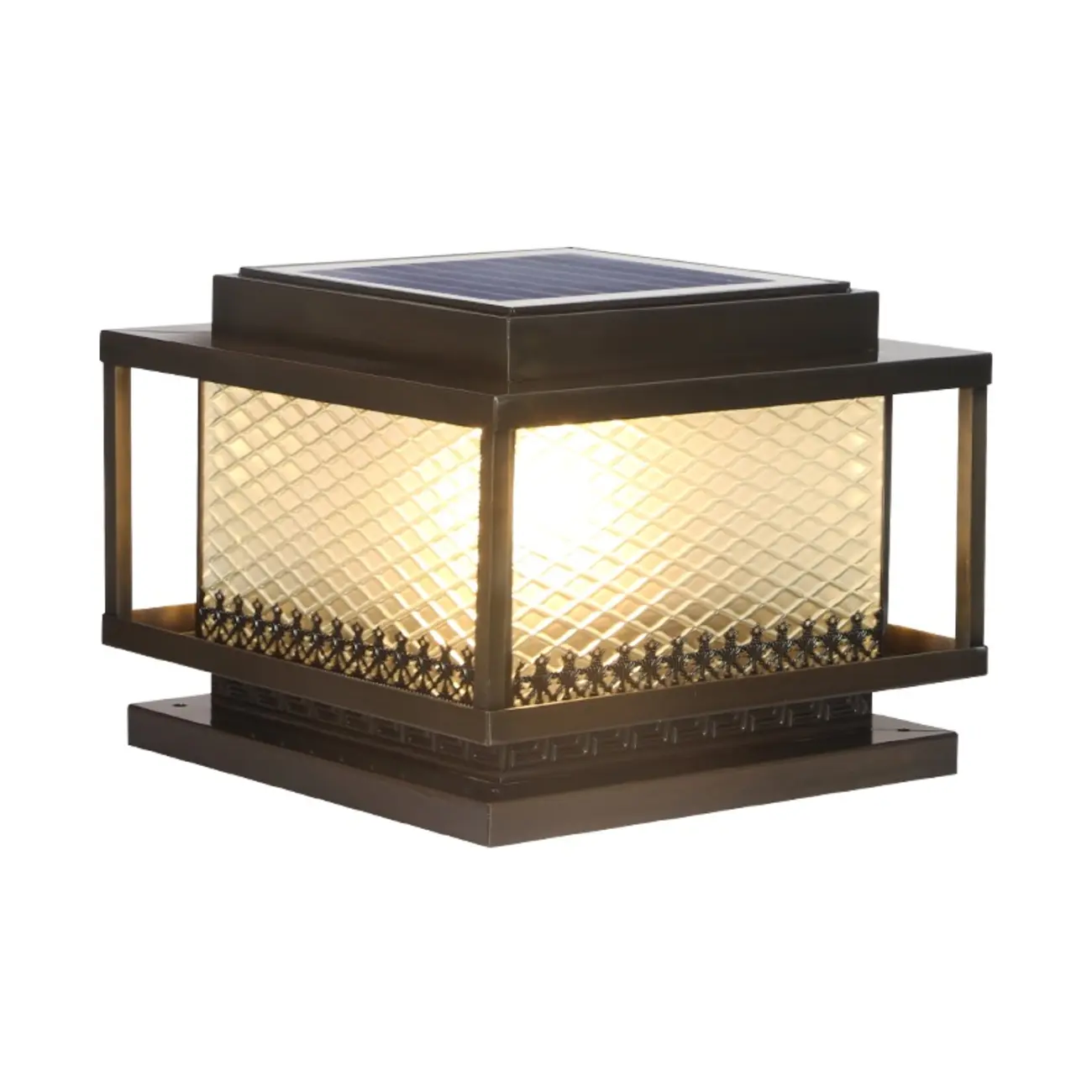 24"/20"/16" Bronze Metal Solar Outdoor Solar Table Lamp Adapted for LED/Incandescent/Fluorescent Image - 10 | homeyfad