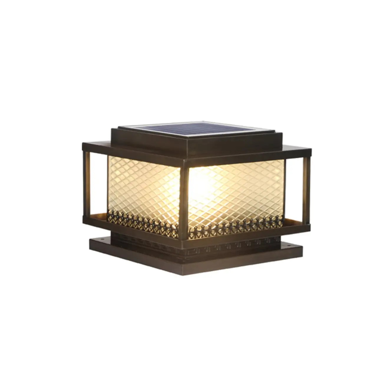 24"/20"/16" Bronze Metal Solar Outdoor Solar Table Lamp Adapted for LED/Incandescent/Fluorescent Image - 11 | homeyfad