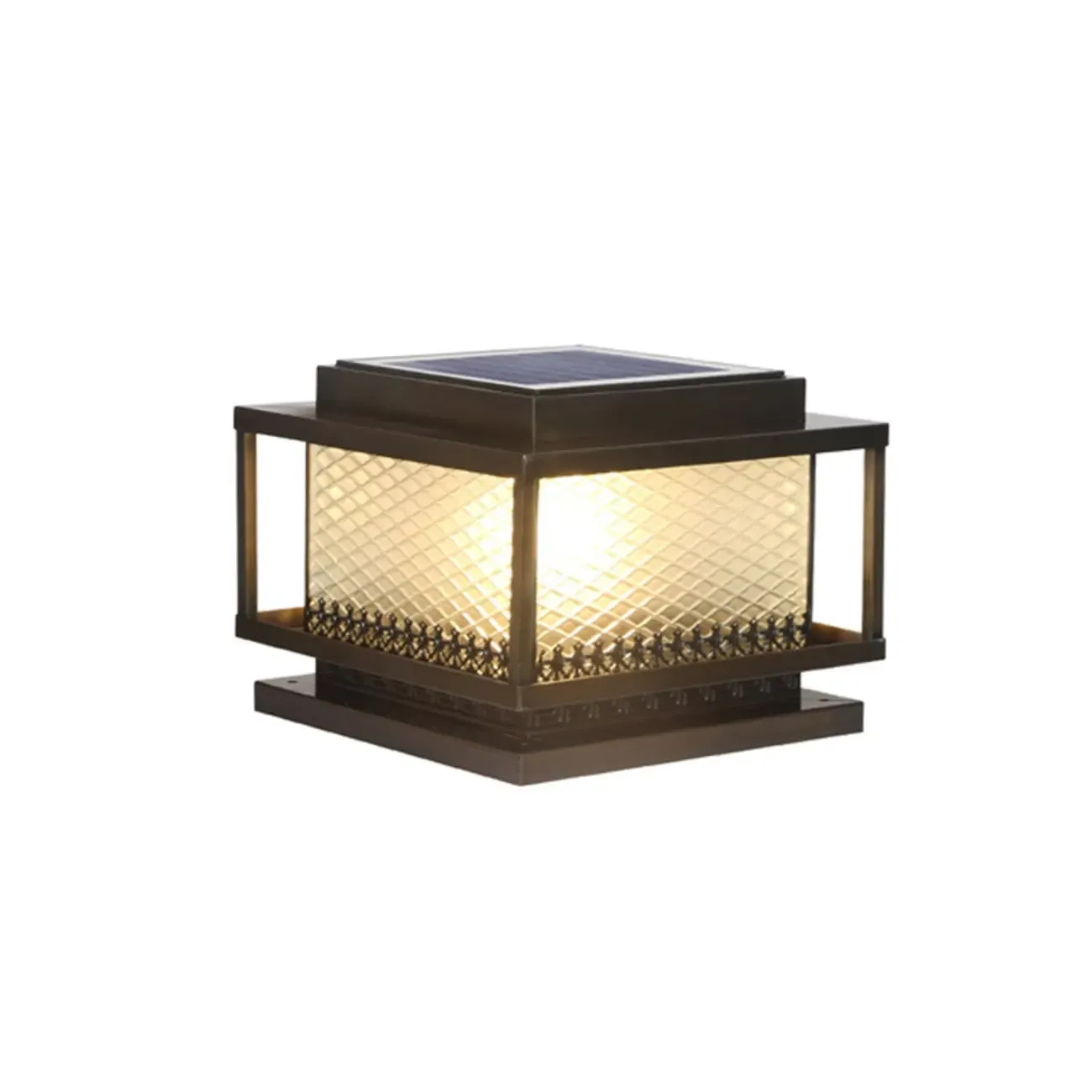 24"/20"/16" Bronze Metal Solar Outdoor Solar Table Lamp Adapted for LED/Incandescent/Fluorescent Image - 11