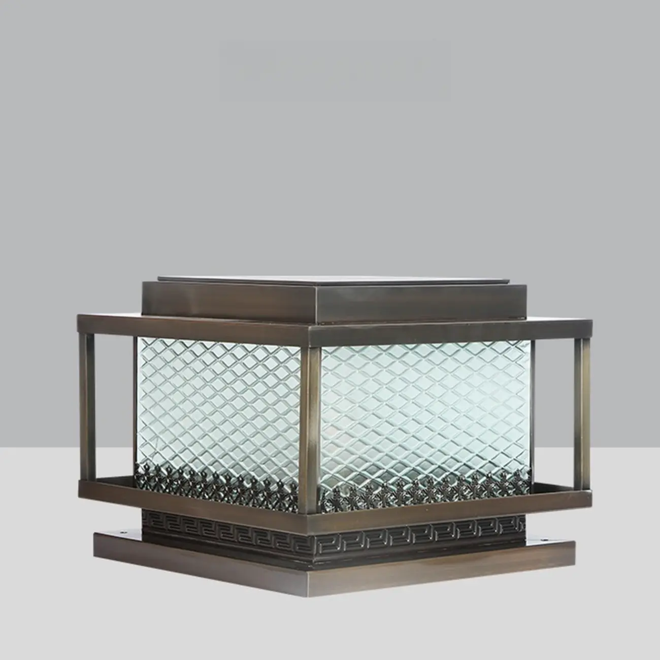 24"/20"/16" Bronze Metal Solar Outdoor Solar Table Lamp Adapted for LED/Incandescent/Fluorescent Image - 12 | homeyfad