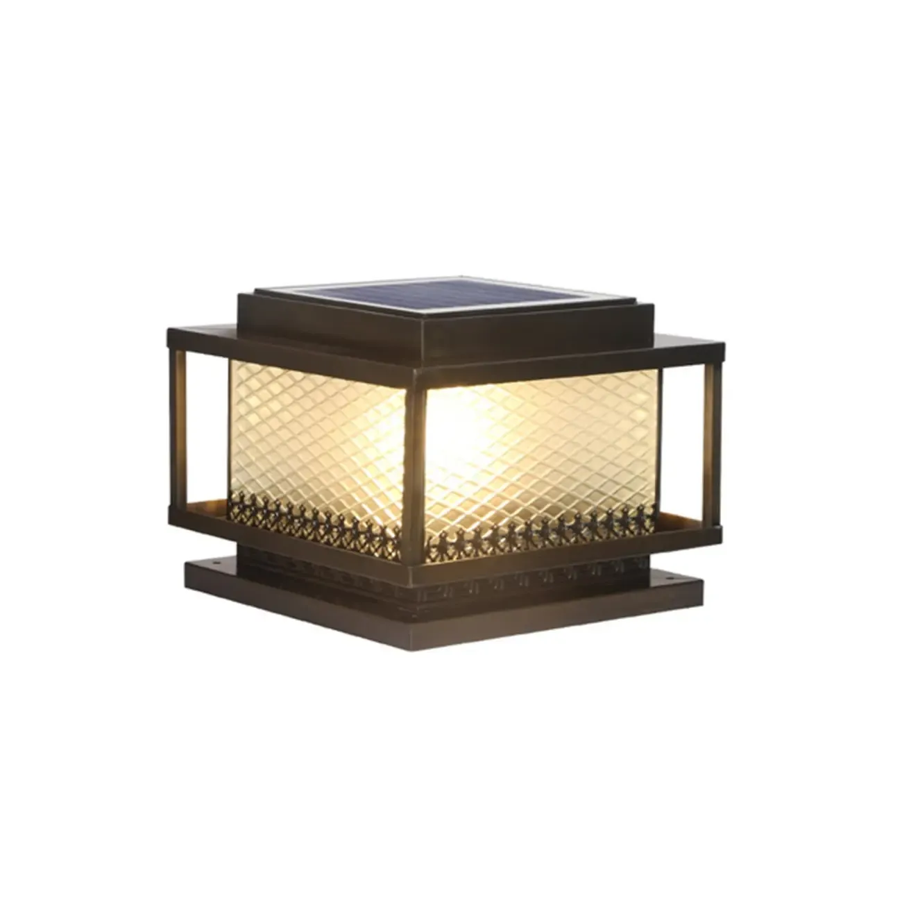 24"/20"/16" Bronze Metal Solar Outdoor Solar Table Lamp Adapted for LED/Incandescent/Fluorescent Image - 13