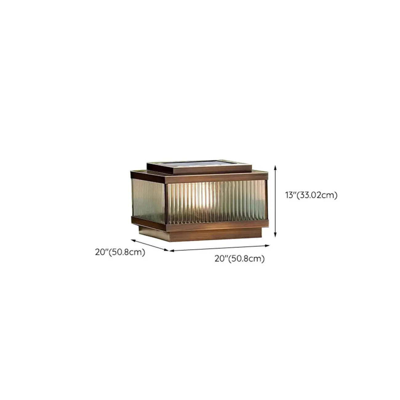24"/20"/16" Bronze Metal Solar Outdoor Solar Table Lamp Adapted for LED/Incandescent/Fluorescent Image - 23 | homeyfad