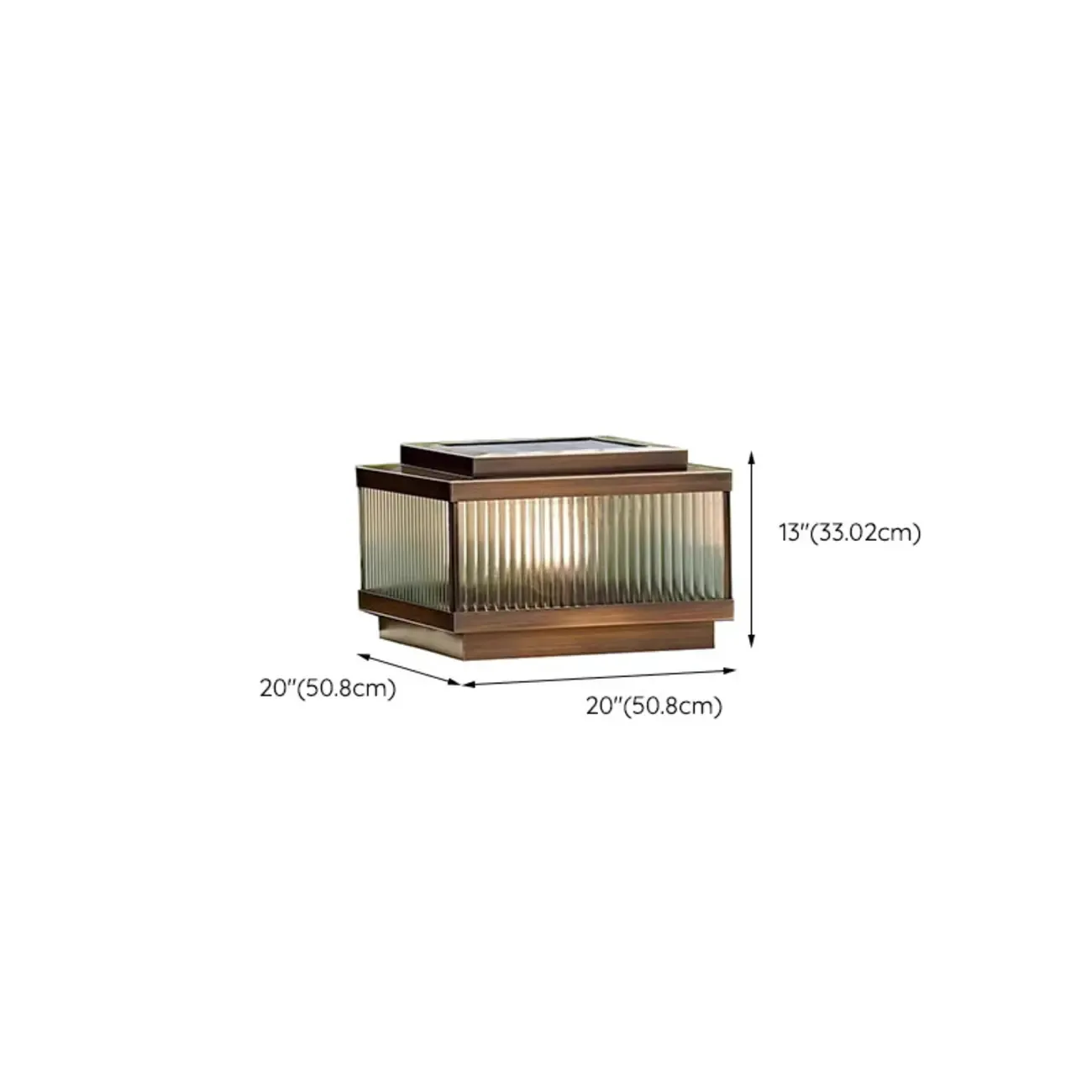 24"/20"/16" Bronze Metal Solar Outdoor Solar Table Lamp Adapted for LED/Incandescent/Fluorescent Image - 23