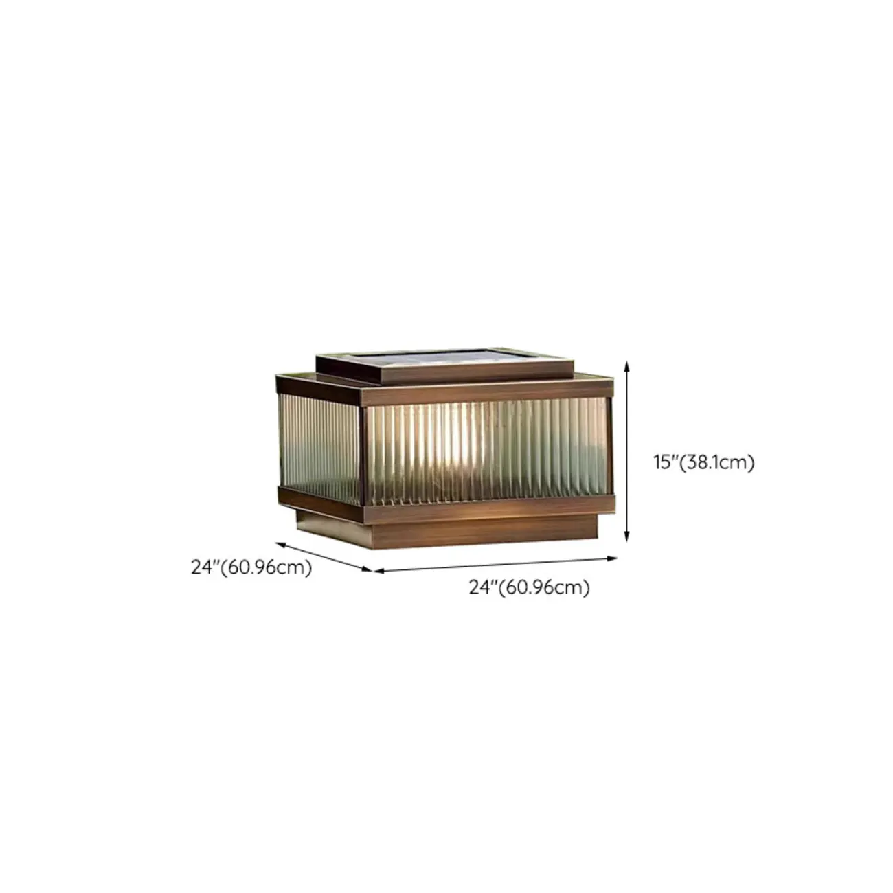 24"/20"/16" Bronze Metal Solar Outdoor Solar Table Lamp Adapted for LED/Incandescent/Fluorescent Image - 24 | homeyfad