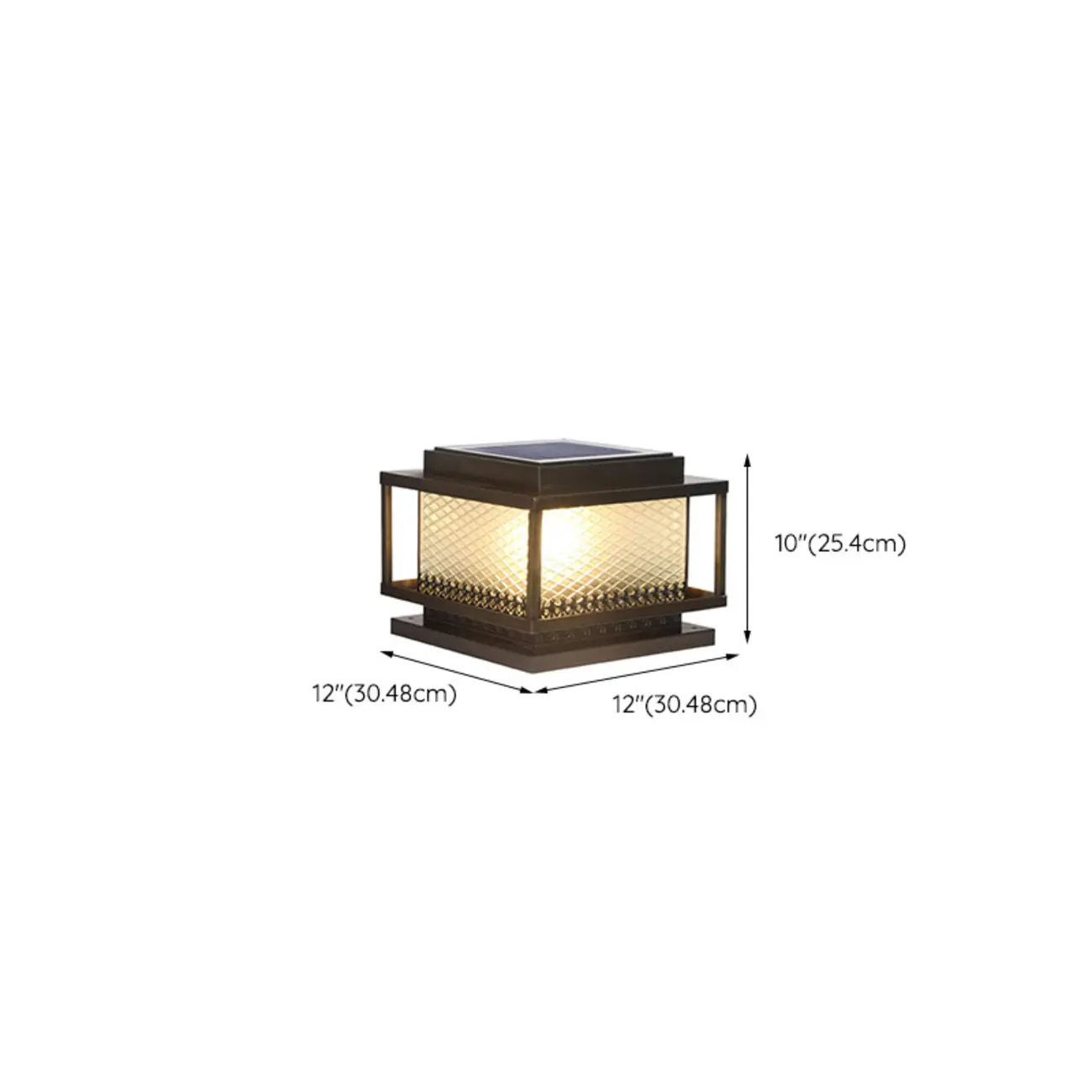 24"/20"/16" Bronze Metal Solar Outdoor Solar Table Lamp Adapted for LED/Incandescent/Fluorescent Image - 25 | homeyfad