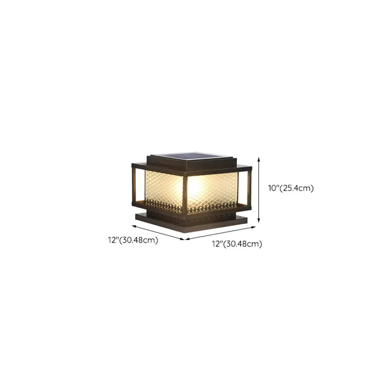 24"/20"/16" Bronze Metal Solar Outdoor Solar Table Lamp Adapted for LED/Incandescent/Fluorescent Image - 25