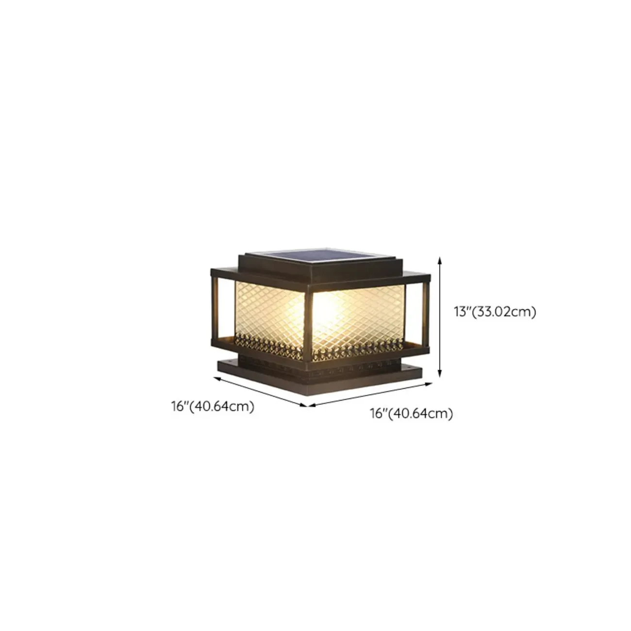 24"/20"/16" Bronze Metal Solar Outdoor Solar Table Lamp Adapted for LED/Incandescent/Fluorescent Image - 26