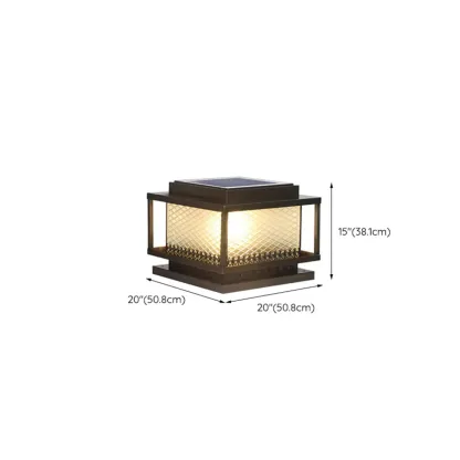 24"/20"/16" Bronze Metal Solar Outdoor Solar Table Lamp Adapted for LED/Incandescent/Fluorescent Image - 27