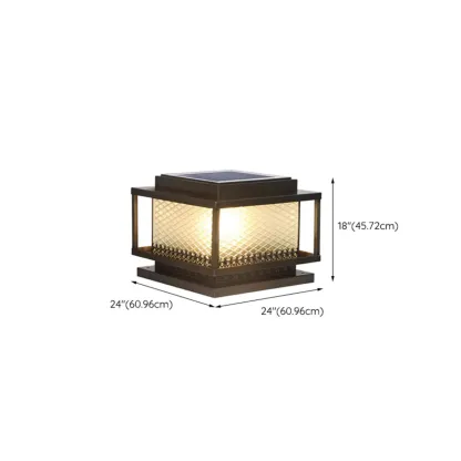 24"/20"/16" Bronze Metal Solar Outdoor Solar Table Lamp Adapted for LED/Incandescent/Fluorescent Image - 28