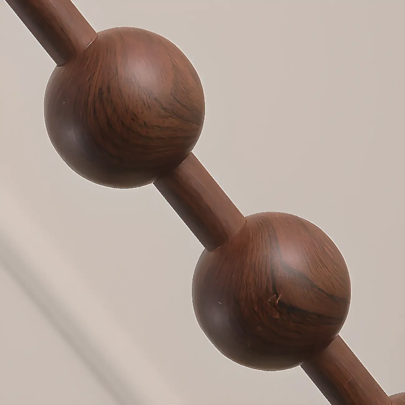 Stacked Ball Wood Floor Lamp with Fabric Shade for Living Room Image - 9