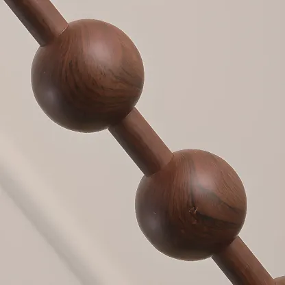 Stacked Ball Wood Floor Lamp with Fabric Shade for Living Room Image - 9