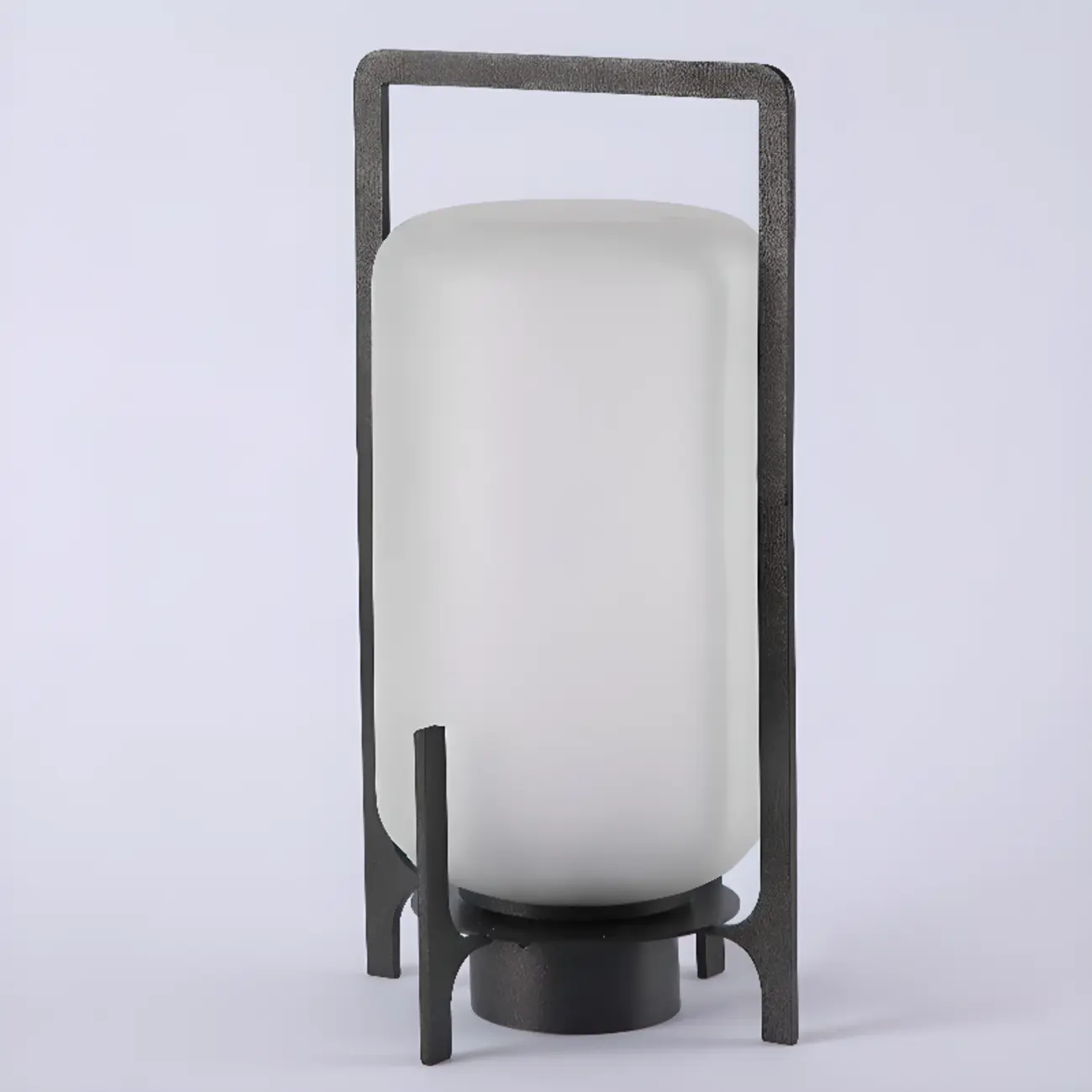 Rechargeable 11"/8.5"/7.5" Outdoor Solar Table Lamp with White Glass Shade Adapted for LED Bulbs, Light Included Image - 9 | homeyfad