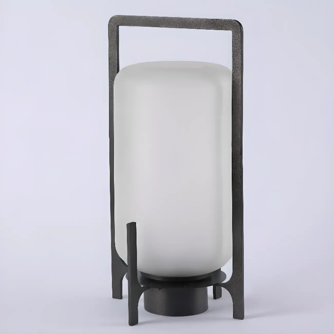 Rechargeable 11"/8.5"/7.5" Outdoor Solar Table Lamp with White Glass Shade Adapted for LED Bulbs, Light Included Image - 9