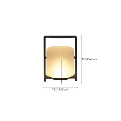 Rechargeable 11"/8.5"/7.5" Outdoor Solar Table Lamp with White Glass Shade Adapted for LED Bulbs, Light Included #size