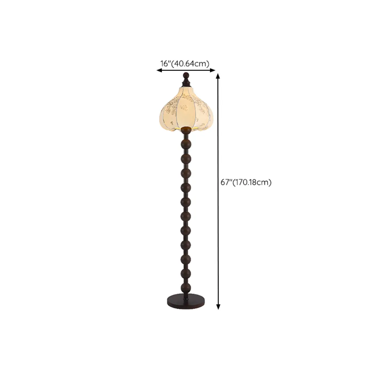 Stacked Ball Wood Floor Lamp with Fabric Shade for Living Room Image - 14 | homeyfad