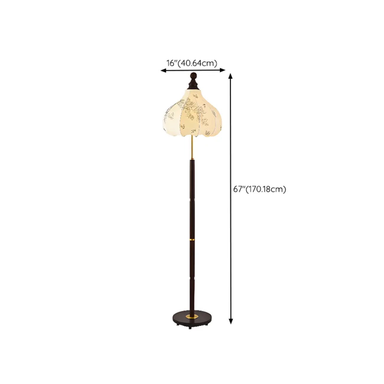 Stacked Ball Wood Floor Lamp with Fabric Shade for Living Room Image - 15 | homeyfad
