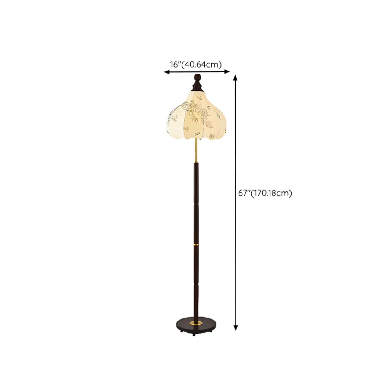 Stacked Ball Wood Floor Lamp with Fabric Shade for Living Room Image - 15