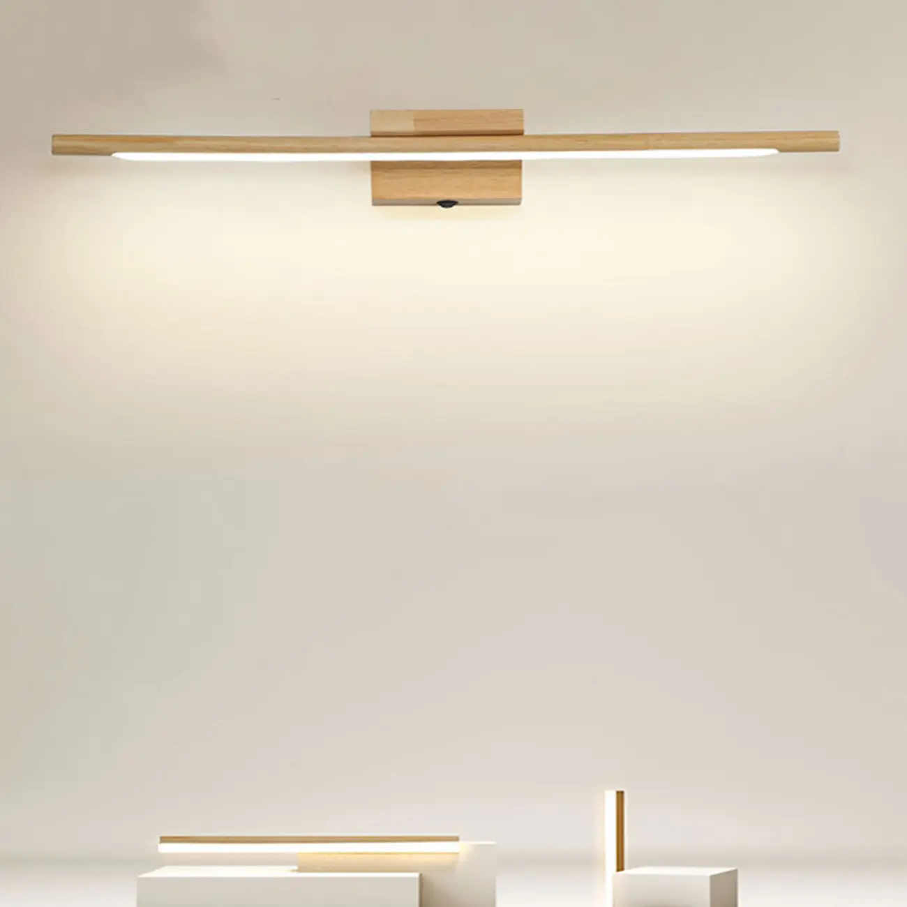 Modern Wood LED Vanity Light bar for Bathroom Mirror Front Image - 1 | homeyfad