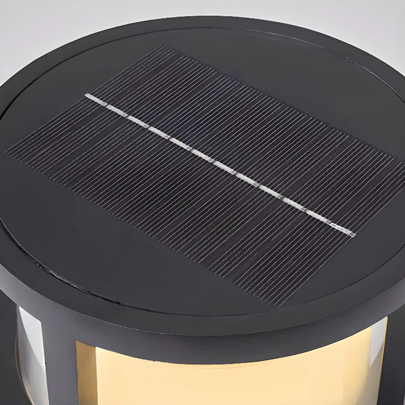 7"/5.5" Black Metal Solar Warm Light Patio Solar Table Lamp Adapted for LED Bulbs, Light Included Image - 8