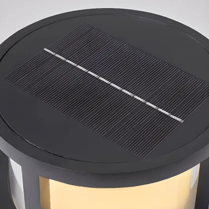 7"/5.5" Black Metal Solar Warm Light Patio Solar Table Lamp Adapted for LED Bulbs, Light Included Image - 8
