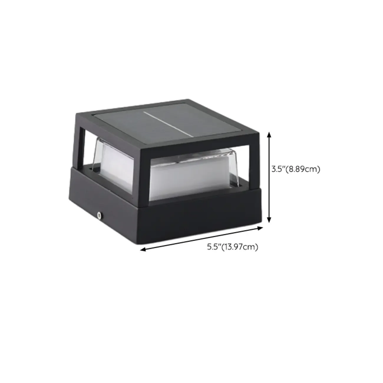 7"/5.5" Black Metal Solar Warm Light Patio Solar Table Lamp Adapted for LED Bulbs, Light Included Image - 10