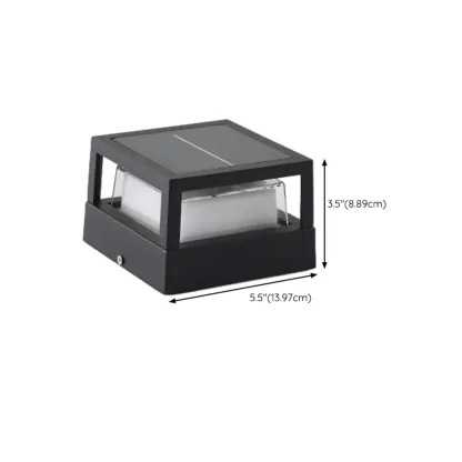 7"/5.5" Black Metal Solar Warm Light Patio Solar Table Lamp Adapted for LED Bulbs, Light Included Image - 10
