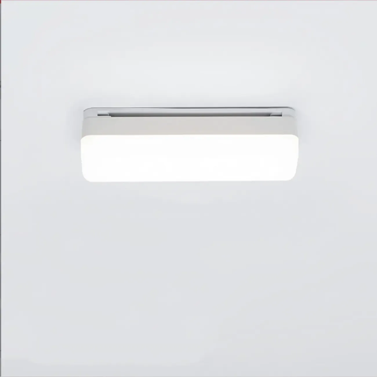 Rectangle Modern Vanity Light with White Shade for Bathroom Image - 3