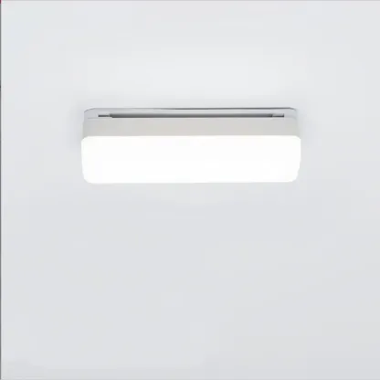Rectangle Modern Vanity Light with White Shade for Bathroom Image - 3