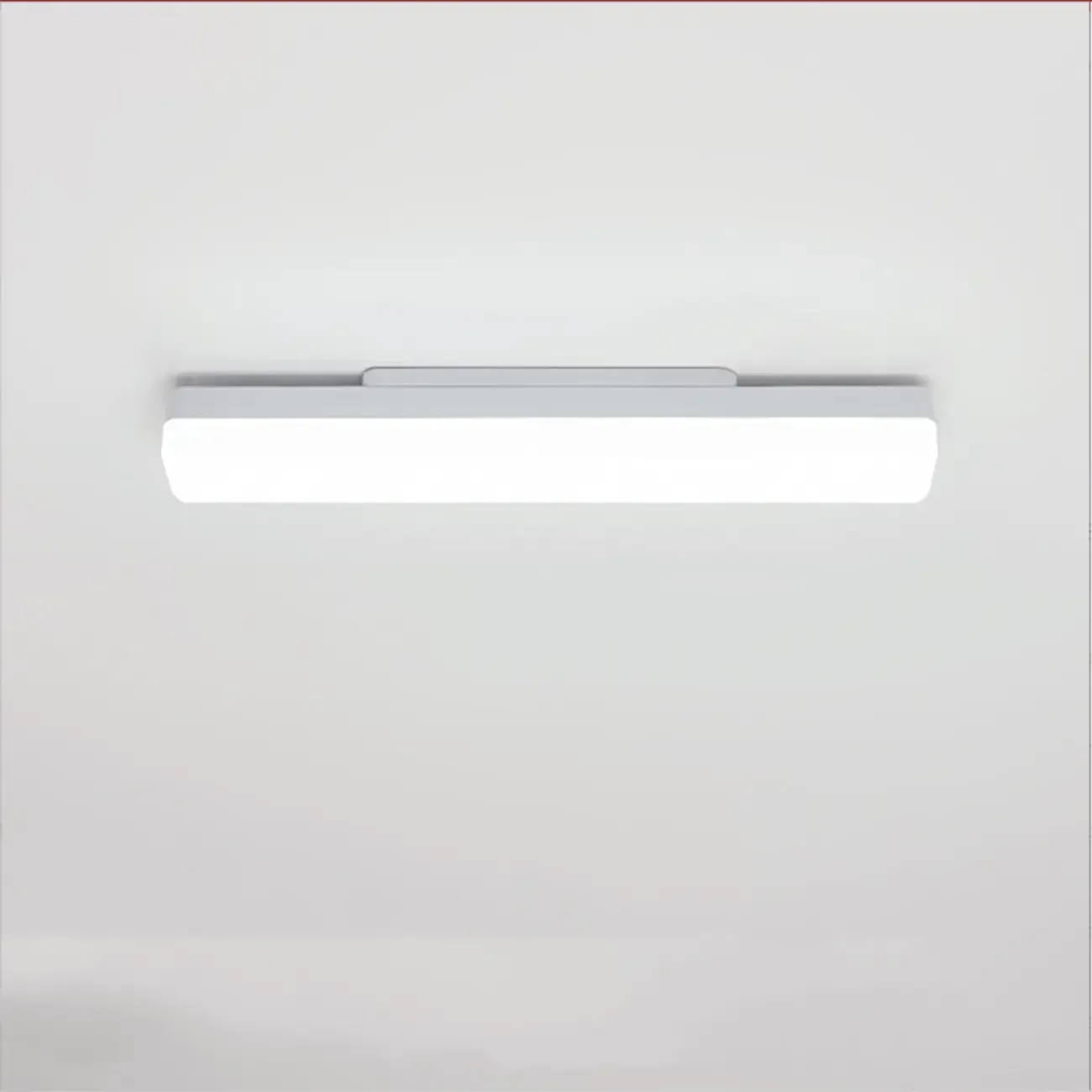 Rectangle Modern Vanity Light with White Shade for Bathroom Image - 4