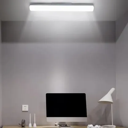 Rectangle Modern Vanity Light with White Shade for Bathroom Image - 5