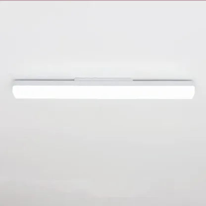 Rectangle Modern Vanity Light with White Shade for Bathroom Image - 6