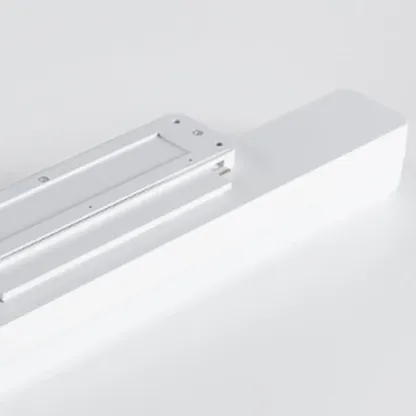 Rectangle Modern Vanity Light with White Shade for Bathroom Image - 9