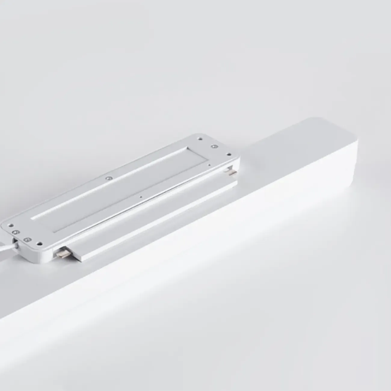 Rectangle Modern Vanity Light with White Shade for Bathroom Image - 10