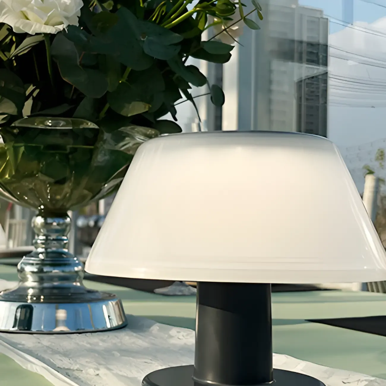 Minimalistic Innovative White Waterproof Table Lamp Image - 9