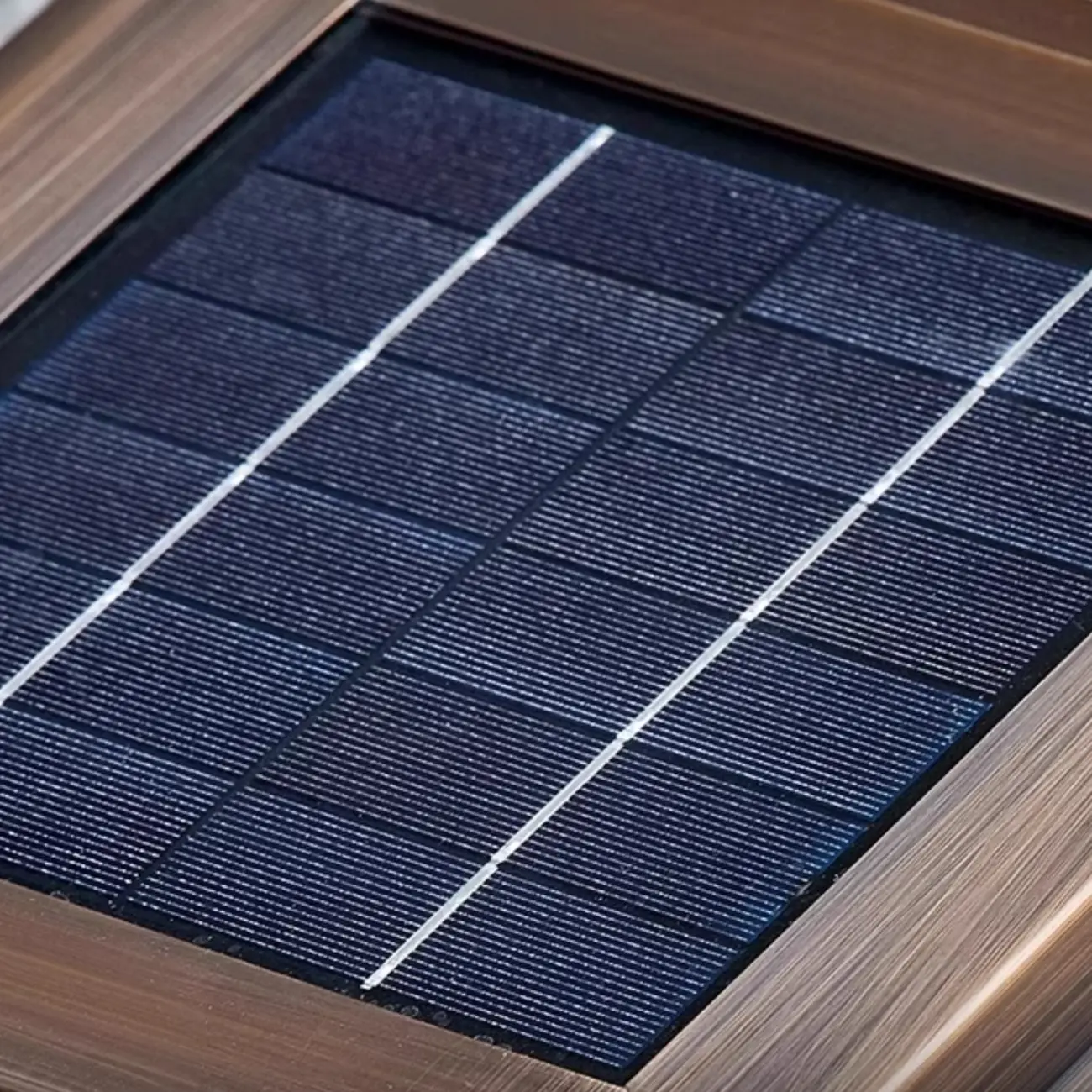 Bronze Metal Rectangle Shape Solar Patio Solar Table Lamp Adapted for LED Image - 10 | homeyfad