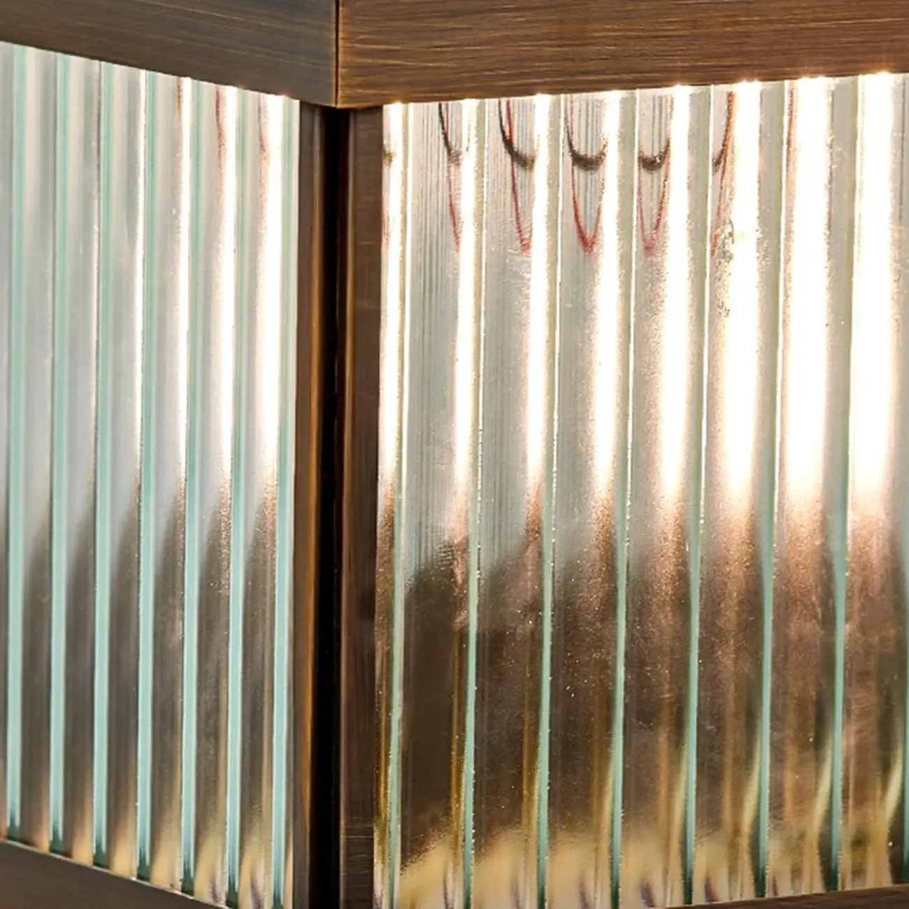 Bronze Metal Rectangle Shape Solar Patio Solar Table Lamp Adapted for LED Image - 11 | homeyfad