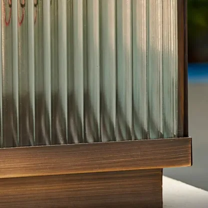 Bronze Metal Rectangle Shape Solar Patio Solar Table Lamp Adapted for LED Image - 12