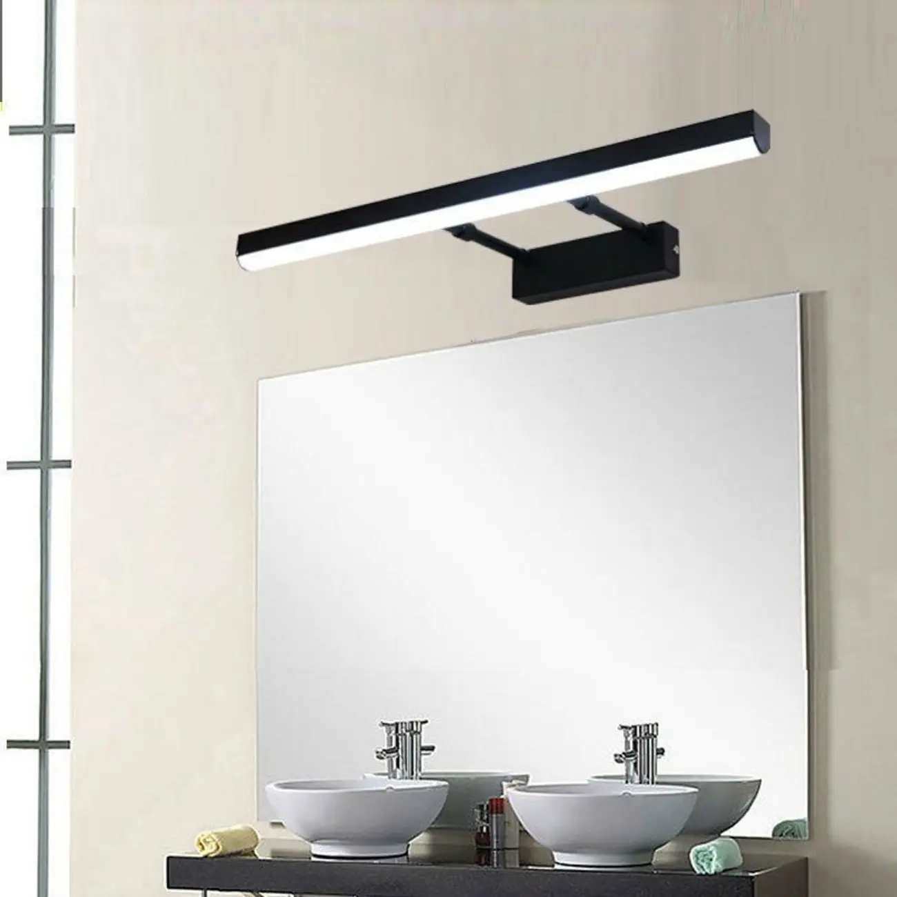 Modern Black LED Bathroom Vanity Light  with Integrated LED Image - 2 | homeyfad