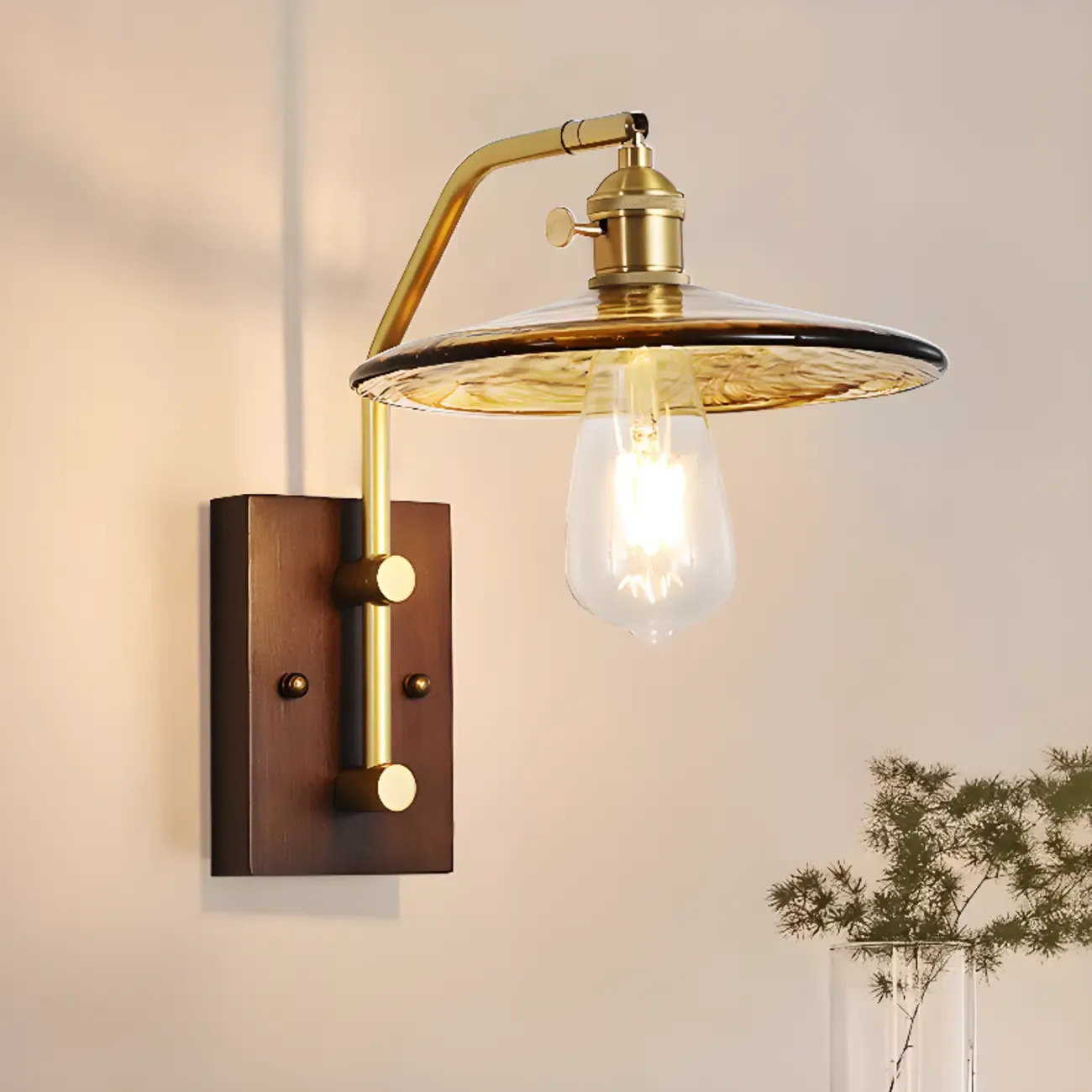 Retro Golden Skeleton Bedside LED Wall Light Image - 2