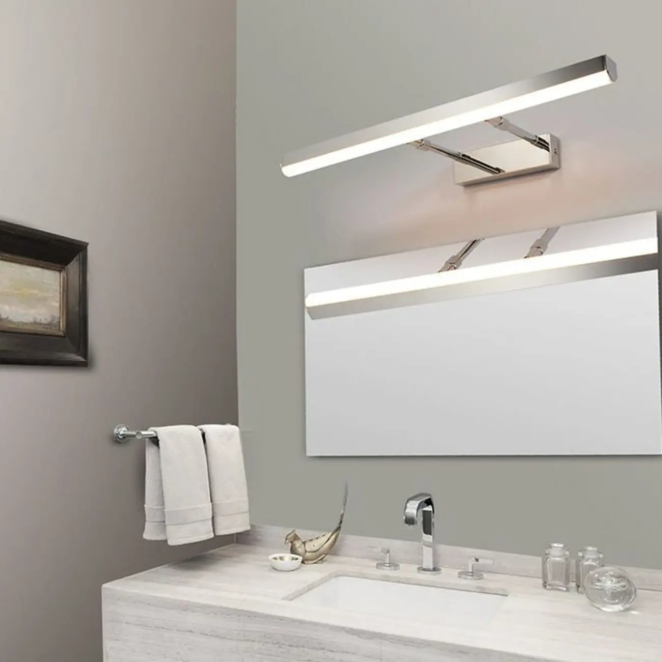 Modern Black LED Bathroom Vanity Light  with Integrated LED Image - 5 | homeyfad
